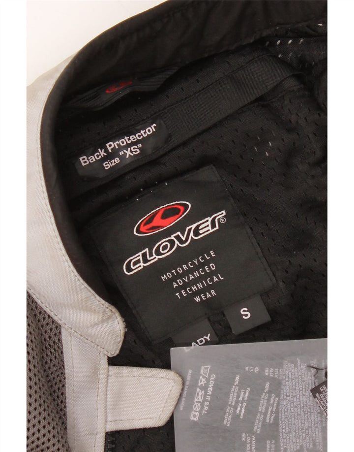 Clover Womens Graphic Racer Jacket UK 6 XS Mehrfarbiger Farbblock