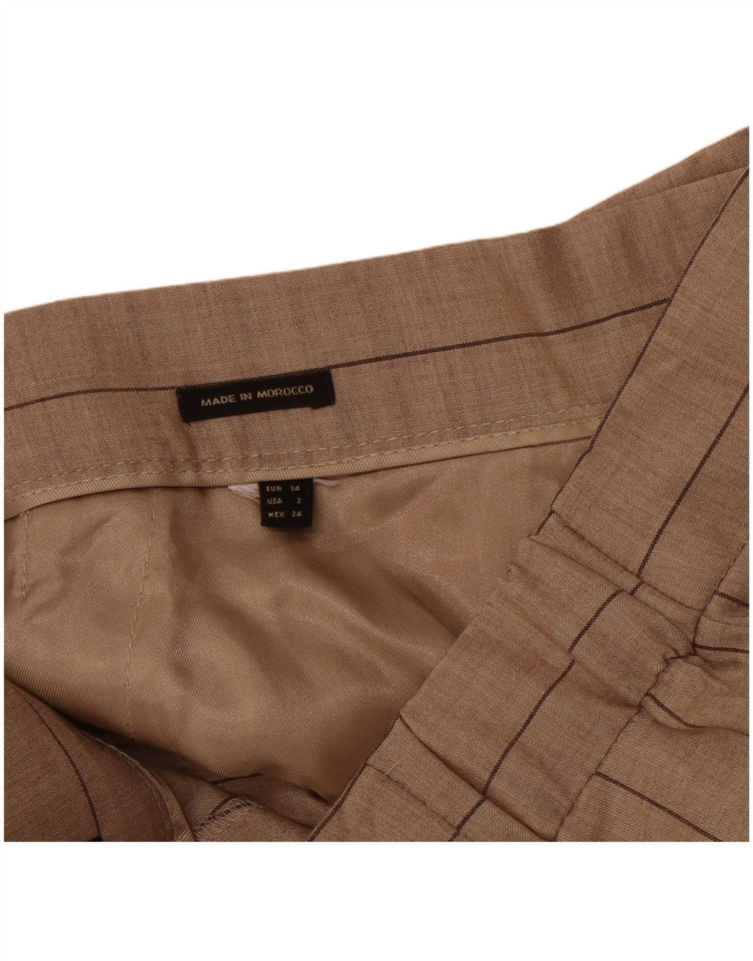 MASSIMO DUTTI Damen Chinohose EU 34 2XS W24 L26 Beige gestreift