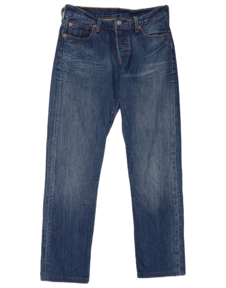 Levi's Damen 501 Straight Jeans W25 L27 Blaue Baumwolle