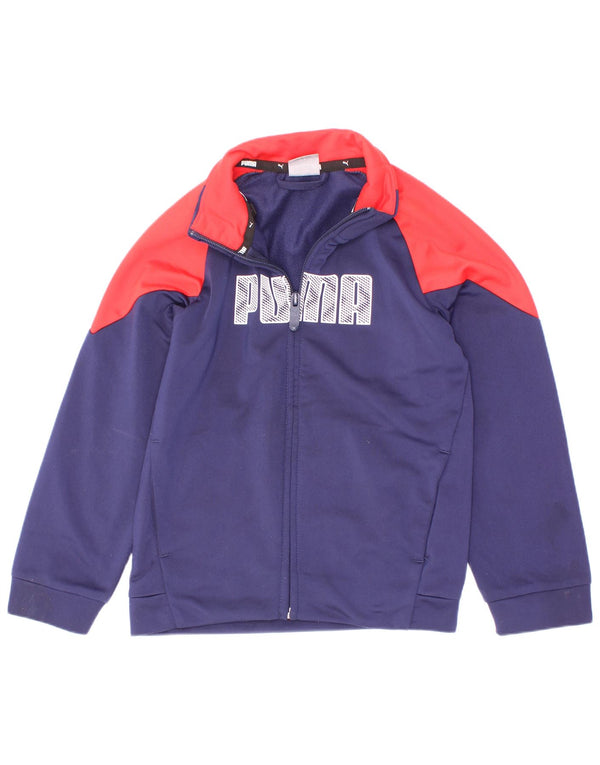 Puma Jungen Grafik-Trainingsanzug-Top-Jacke, 5–6 Jahre, Marineblau, Farbblock