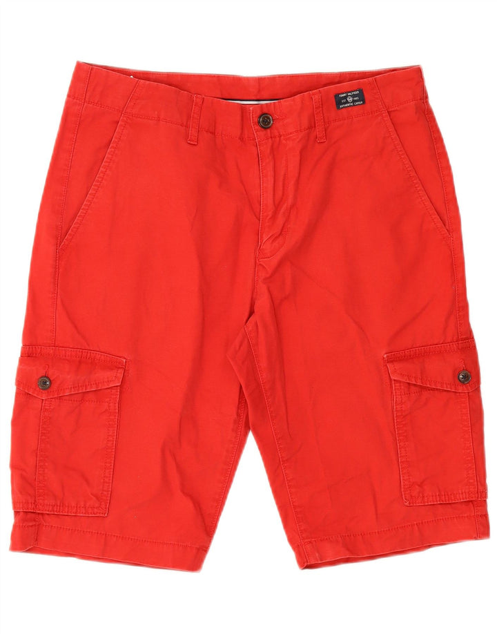 Tommy Hilfiger Herren Cargoshorts W31 mittelrote Baumwolle