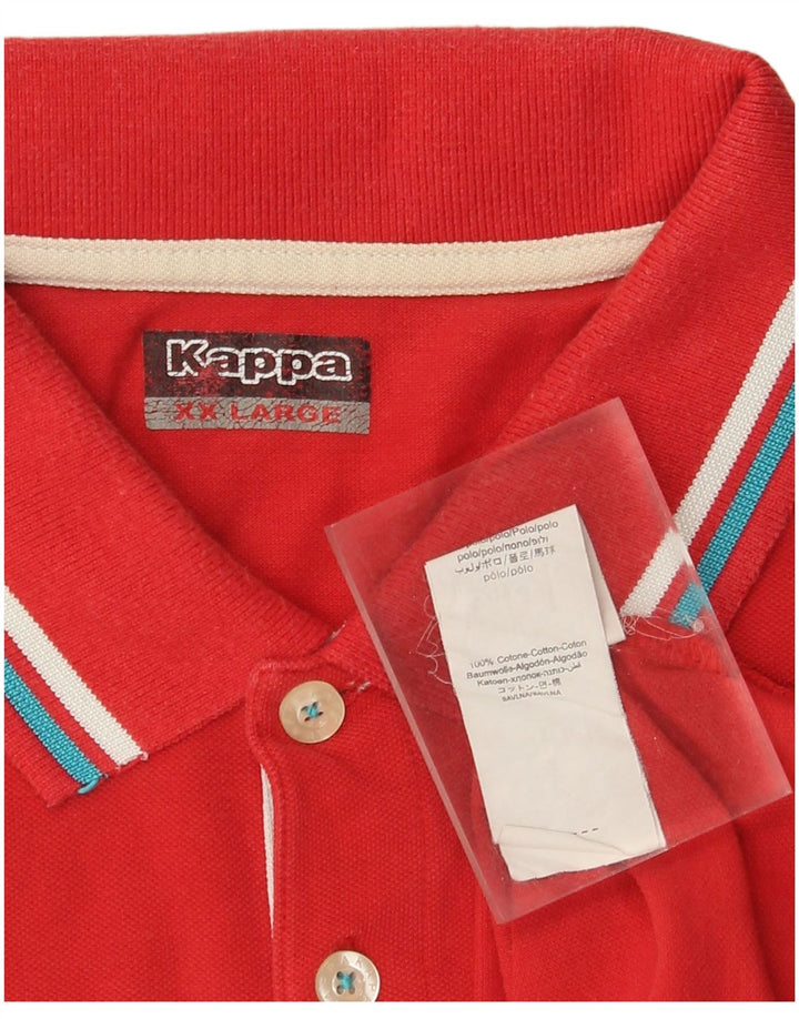 Kappa Herren Poloshirt 2XL Rote Baumwolle