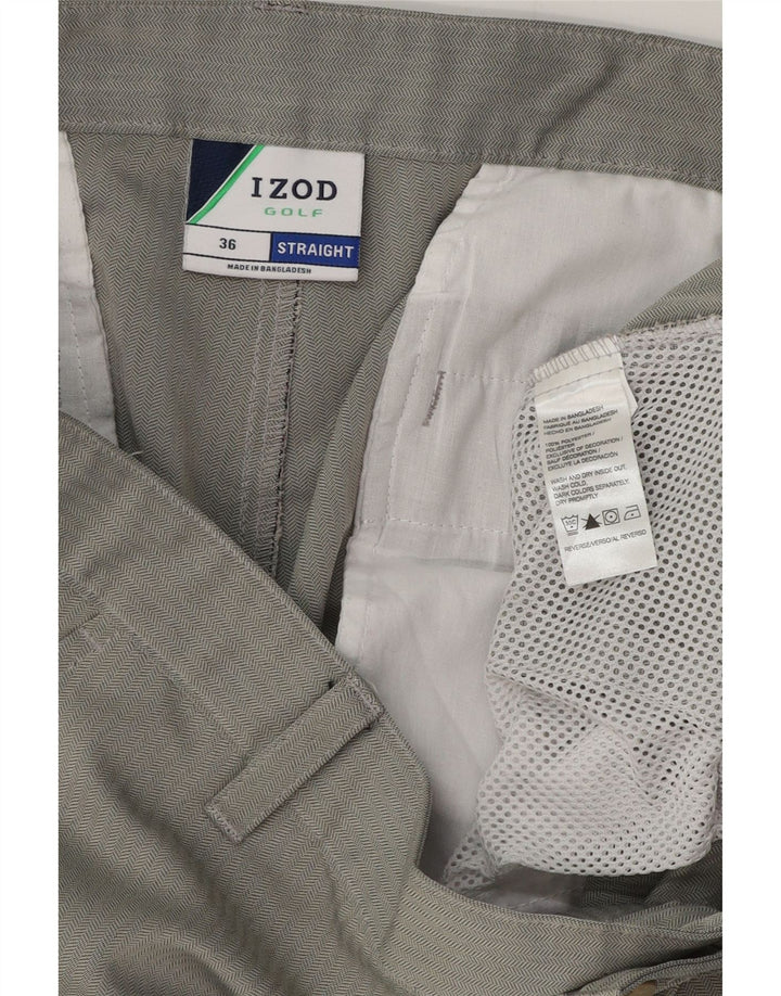 IZOD Herren-Golf-Cargo-Shorts W36, großes graues Fischgrät-Polyester