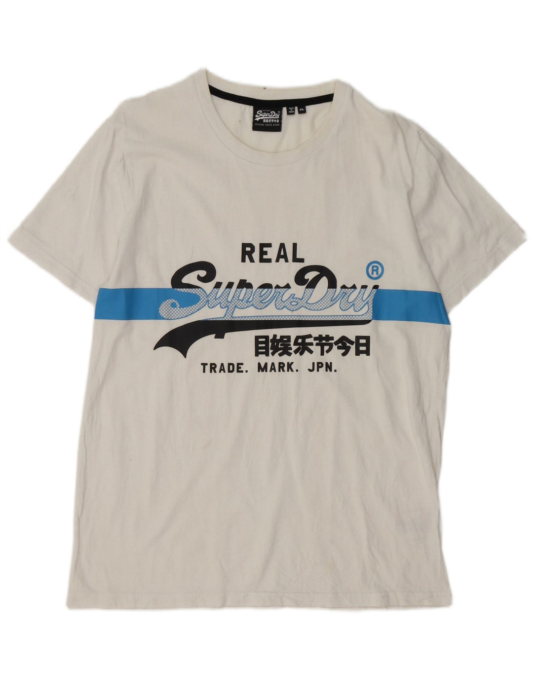 SUPERDRY Herren Grafik-T-Shirt-Oberteil XL aus weißer Baumwolle