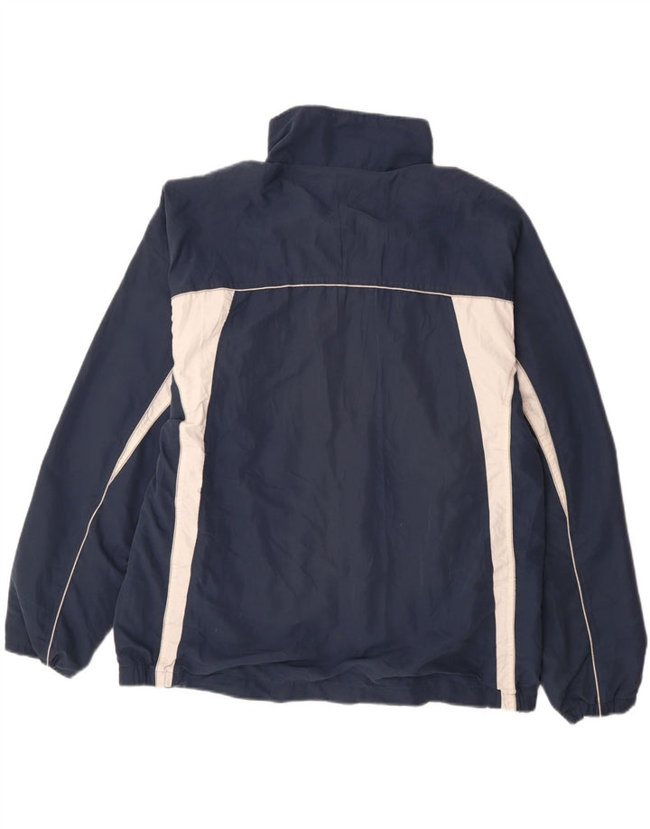 ASICS Herren-Trainingsanzug-Top-Jacke XL, Marineblau, Farbblock-Polyester