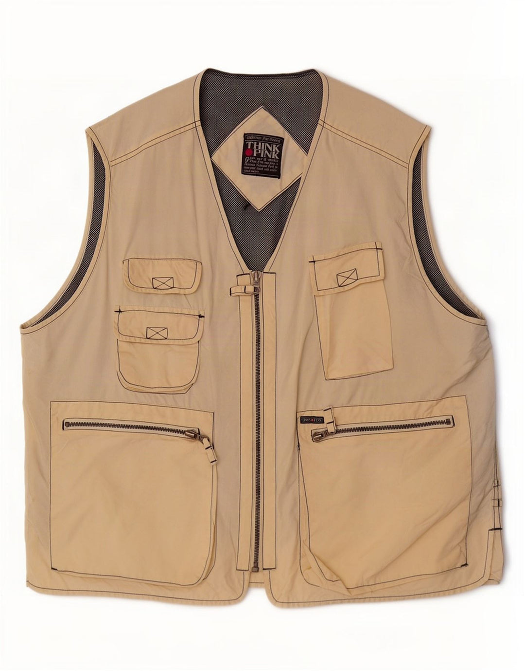 Think Pink Herren-Utility-Gilet UK 42 XL Beige