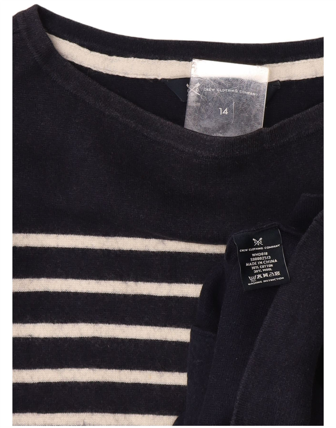 CREW CLOTHING Damen-Pullover mit U-Boot-Ausschnitt, Gr. 14, mittleres Marineblau