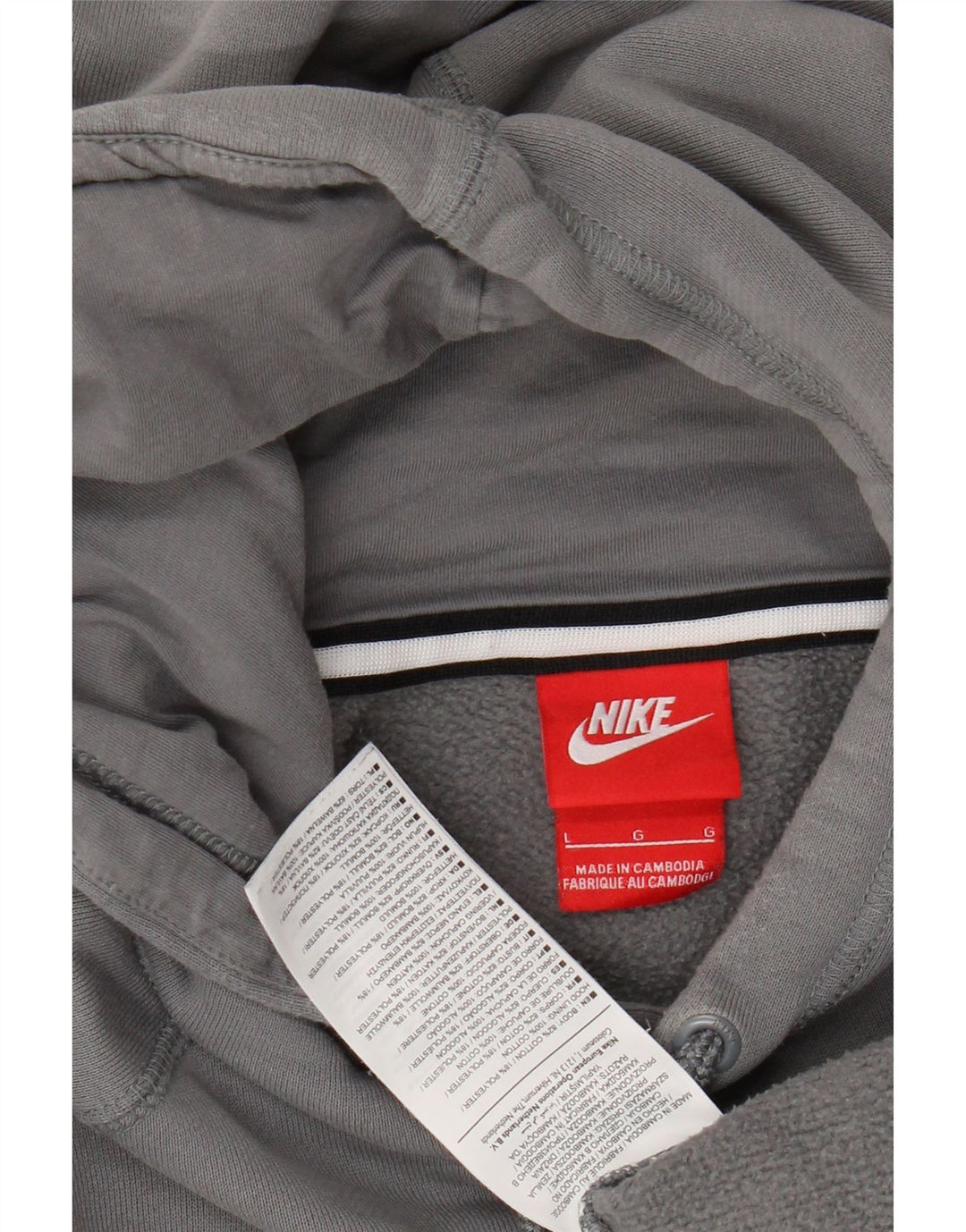 NIKE Herren-Kapuzenpullover mit Grafik, groß, graue Baumwolle