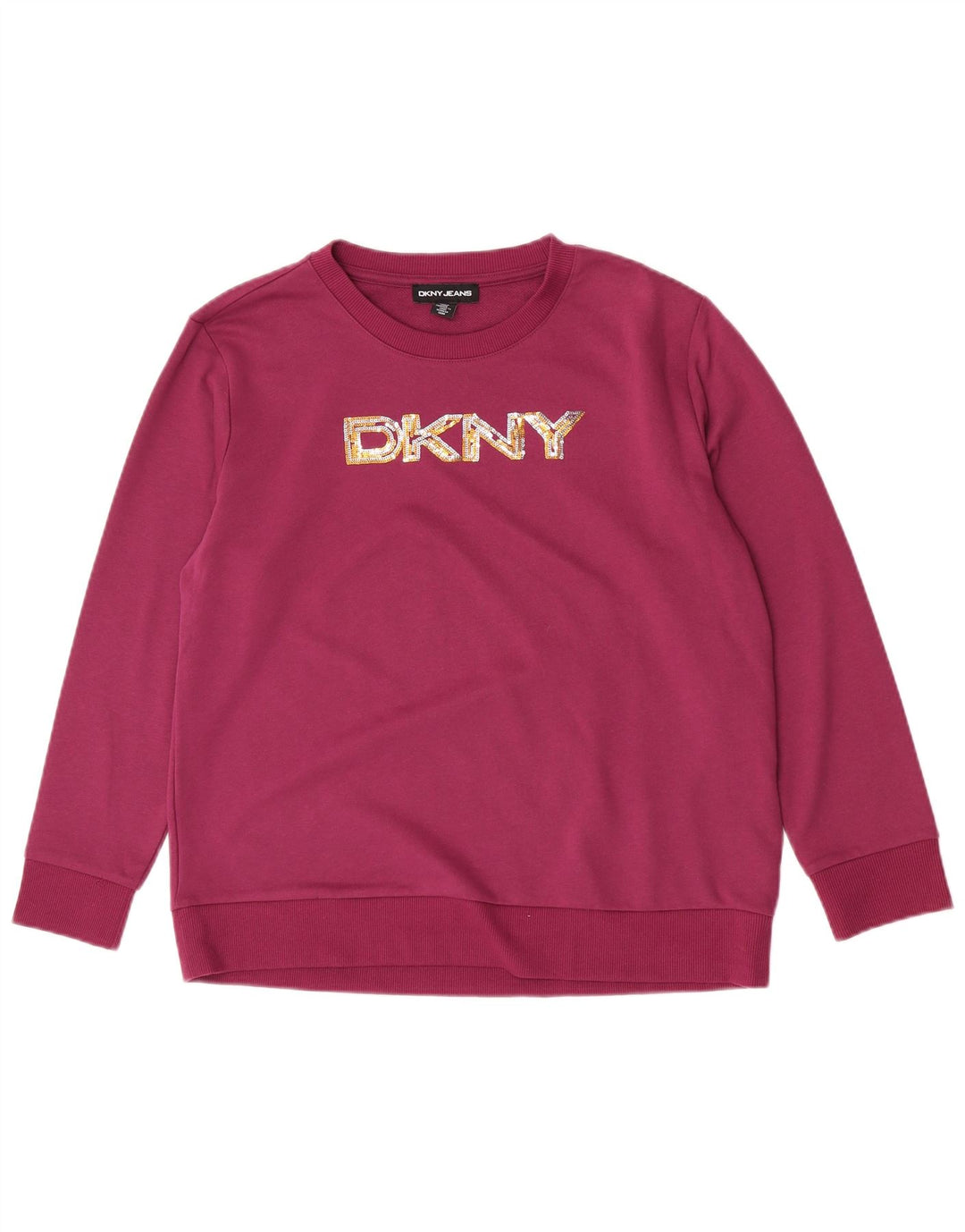 Dkny Damen Grafik-Sweatshirt-Pullover UK 14 Medium Lila Baumwolle