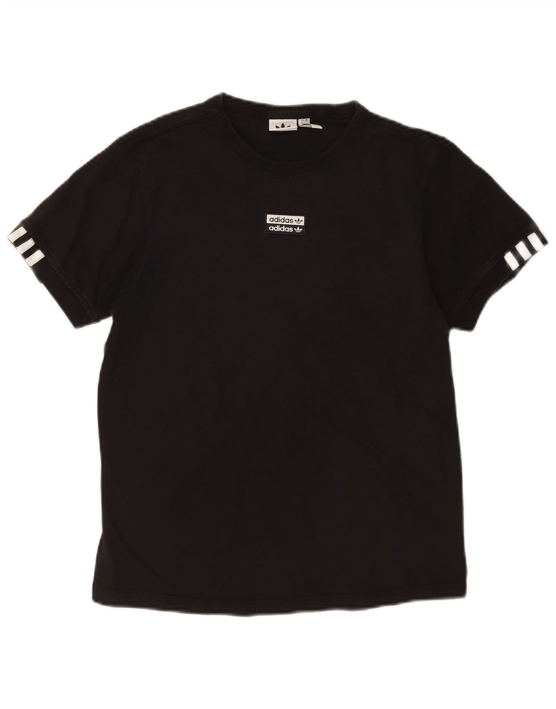Adidas Damen T-Shirt Top UK 12 Medium Schwarz