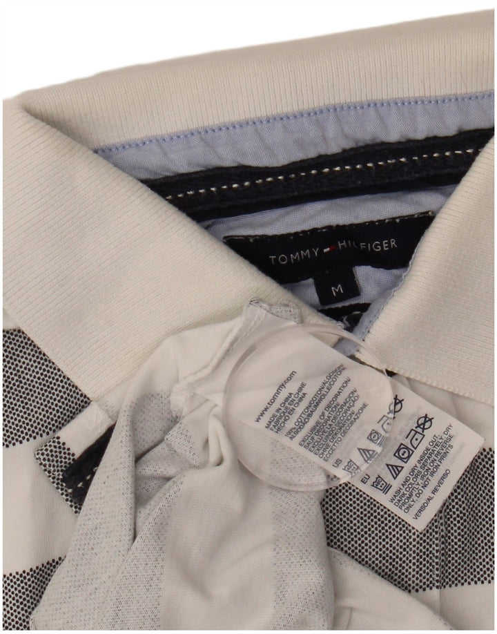 TOMMY HILFIGER Herren Poloshirt mittelgrau gestreift aus Baumwolle