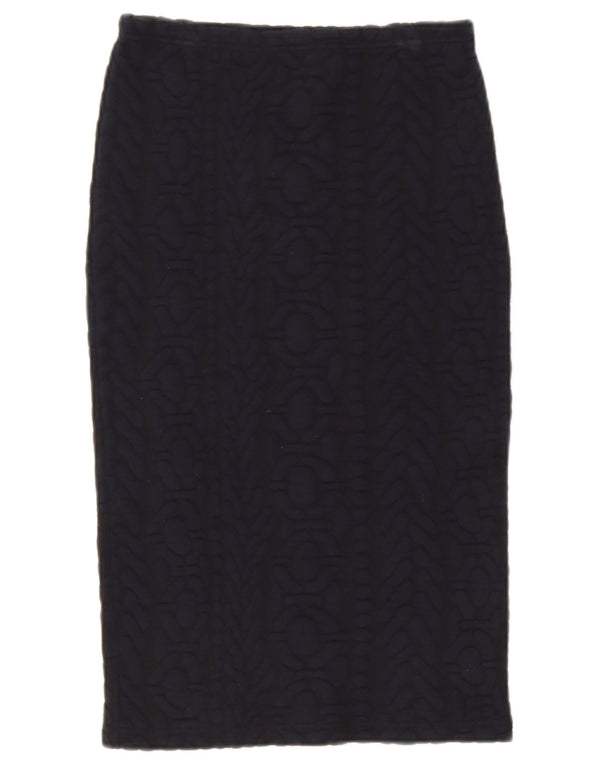 Topshop Damen Bleistiftrock UK 10 Small W27 Marineblaues geometrisches Polyester