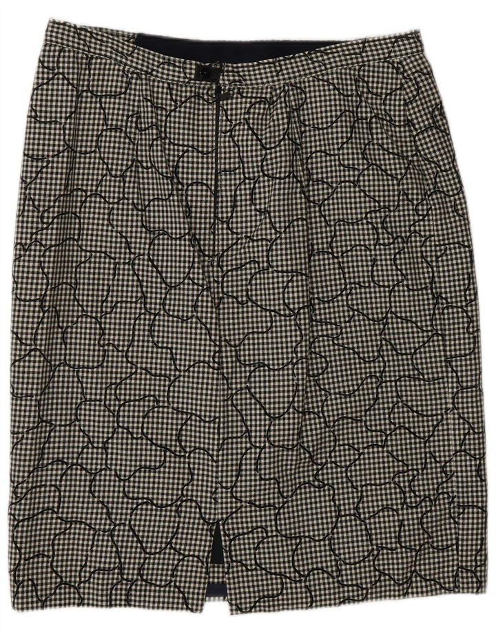 VINTAGE Womens 2 Piece Skirt Set UK 14 Medium W31   Black Houndstooth Vintage Vintage and Second-Hand Vintage from Messina Hembry 