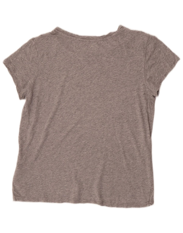 Levi's Womens Graphic T-Shirt Top UK 14 Mittelgrau gefleckte Baumwolle