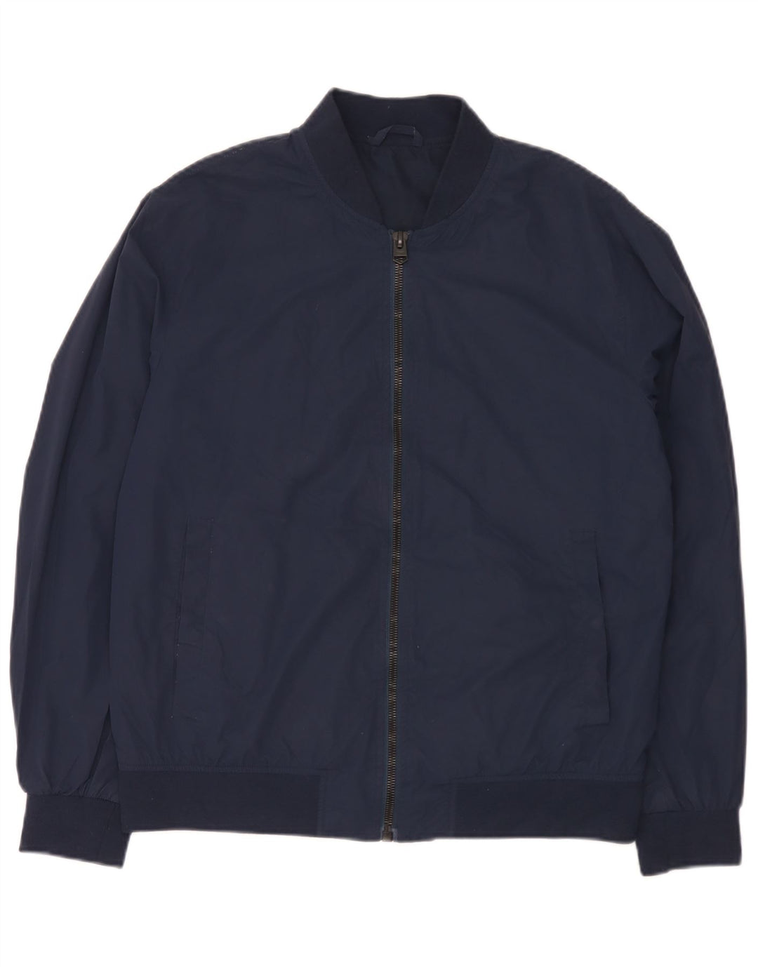 Zara Herren Bomberjacke UK 40 Large Marineblau Polyester