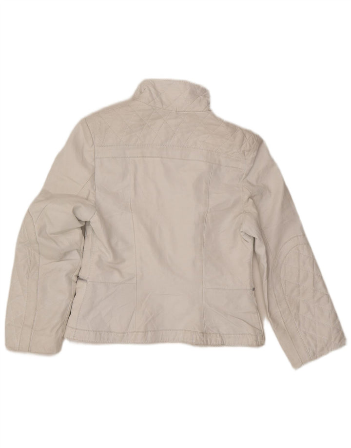 Mitici Anni Damen Leder Bikerjacke UK 18 XL Weiß