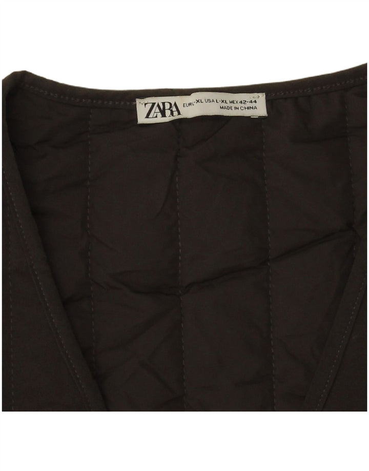 Zara Herren Wattierte Weste UK 40 Large Grau Polyester