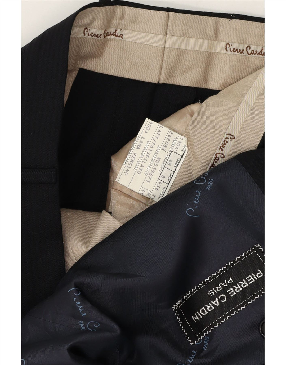 Pierre Cardin Herren 2-teiliger Anzug IT 48 Medium W32 L32 Schwarzer Nadelstreifen