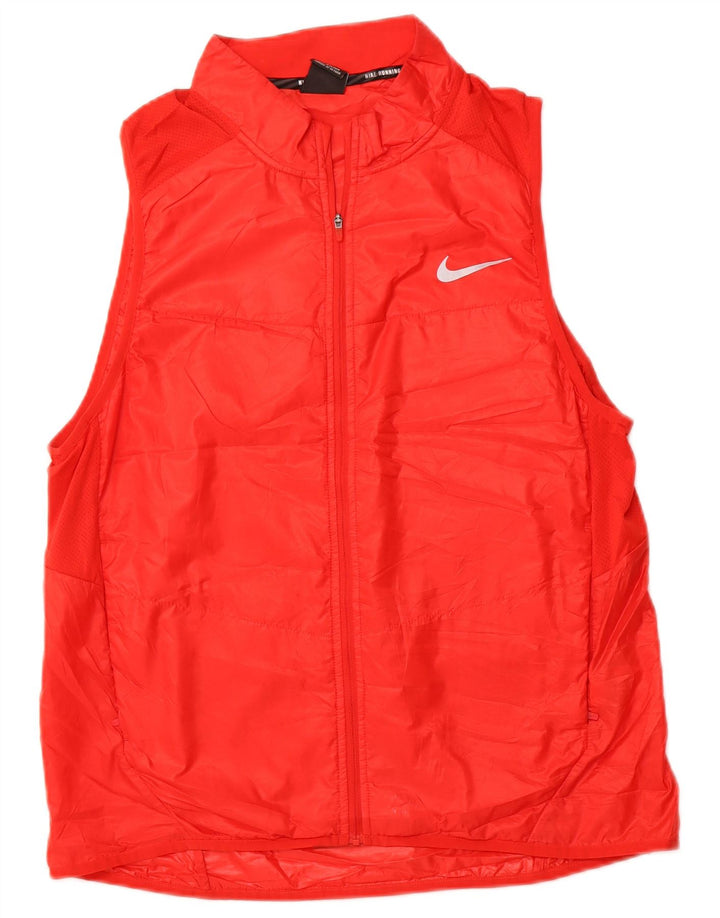 NIKE Damen Weste UK 16 Large Rot Polyester