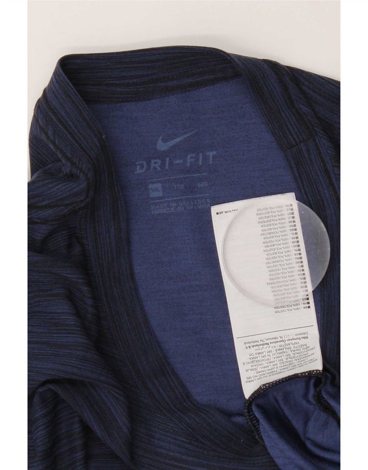 Nike Herren Dri Fit T-Shirt Top 2XL Marineblau geflecktes Polyester