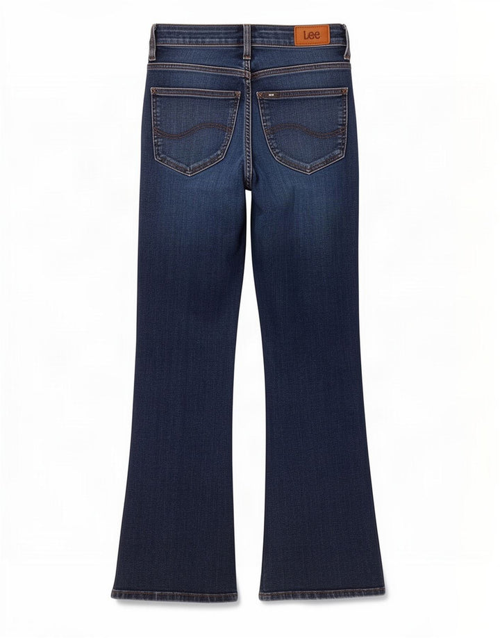 Lee Damen Kicked Flare Flared Jeans W26 L26 Blaue Baumwolle