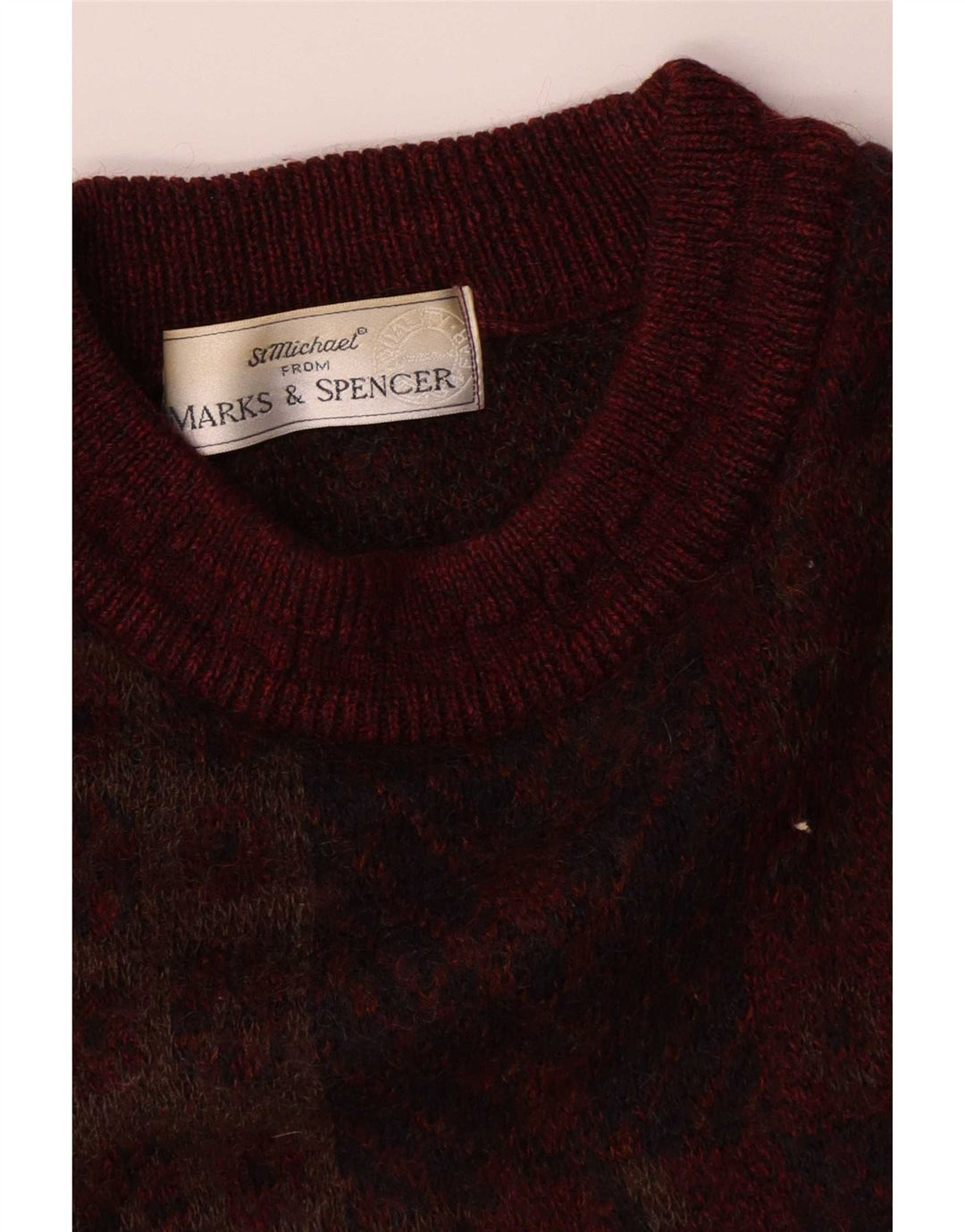 Marks & Spencer Herren St. Michael Pullover mit Rundhalsausschnitt, mittleres Burgunderrot