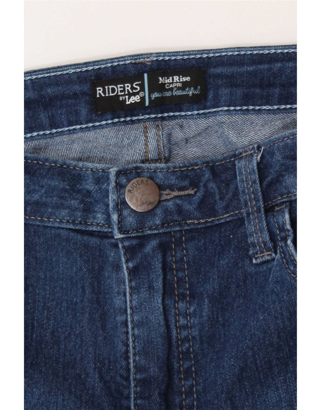 Lee Damen Capri-Jeans mit mittelhohem Bund, W32, L21, Blau