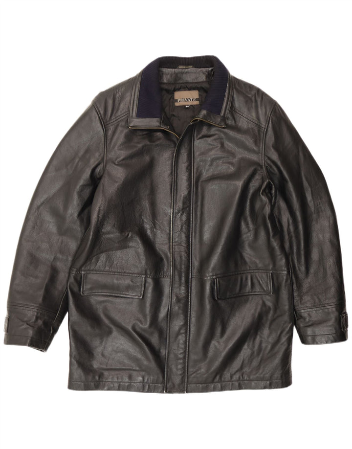 Private Herren Lederjacke IT 54 2XL Schwarzes Leder