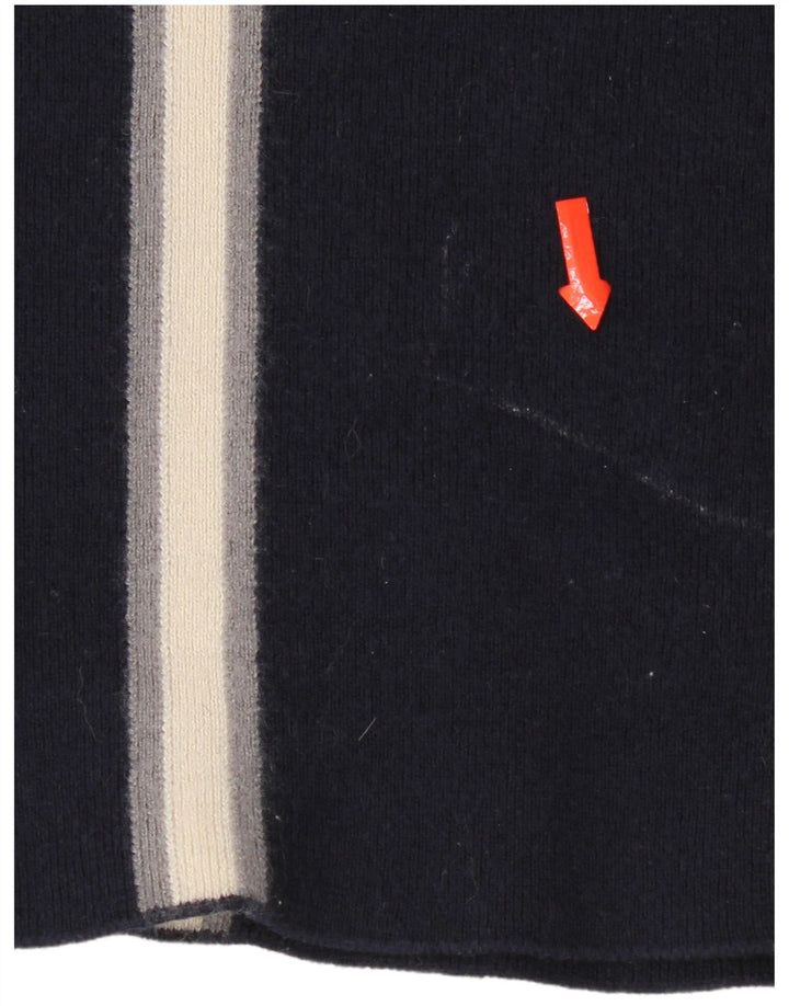 Lacoste Damen-Pullover mit U-Boot-Ausschnitt, Größe 38, mittelmarineblau gestreift