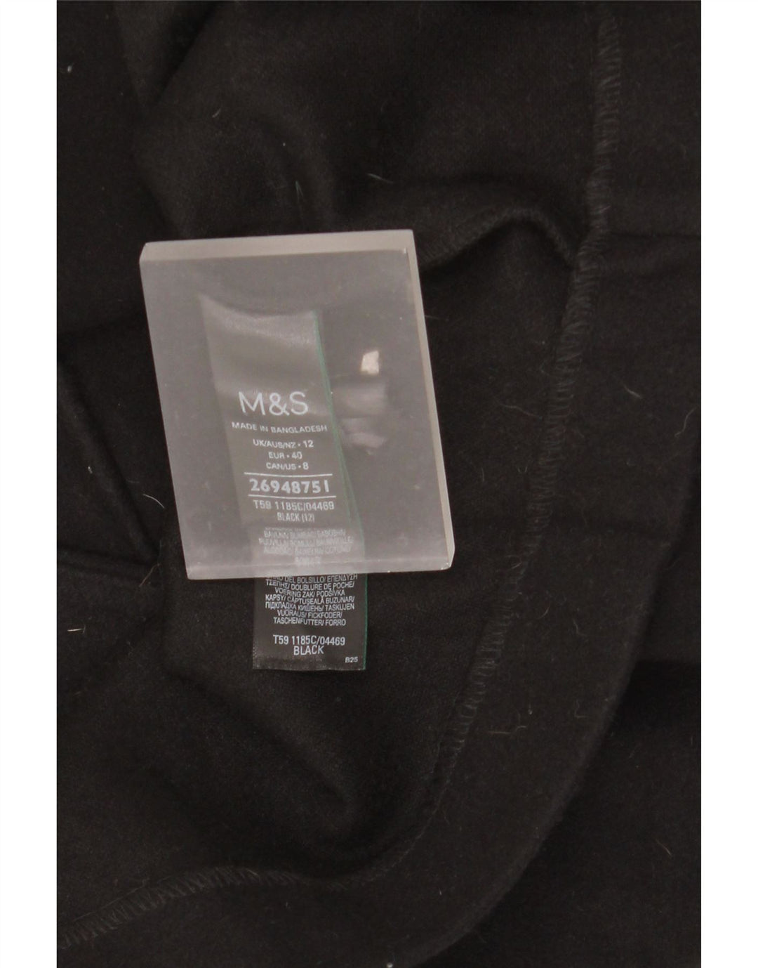 Marks & Spencer Damenmantel UK 12 Mittelschwarzes Polyester