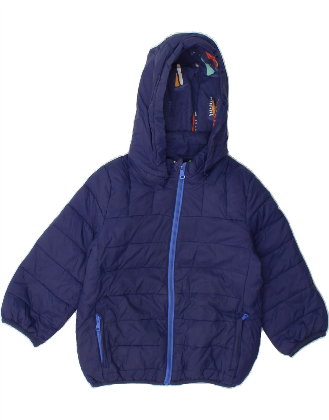 CREW CLOTHING Boys Hooded Padded Jacket 4-5 Years Navy Blue Polyester Vintage Crew Clothing and Second-Hand Crew Clothing from Messina Hembry 