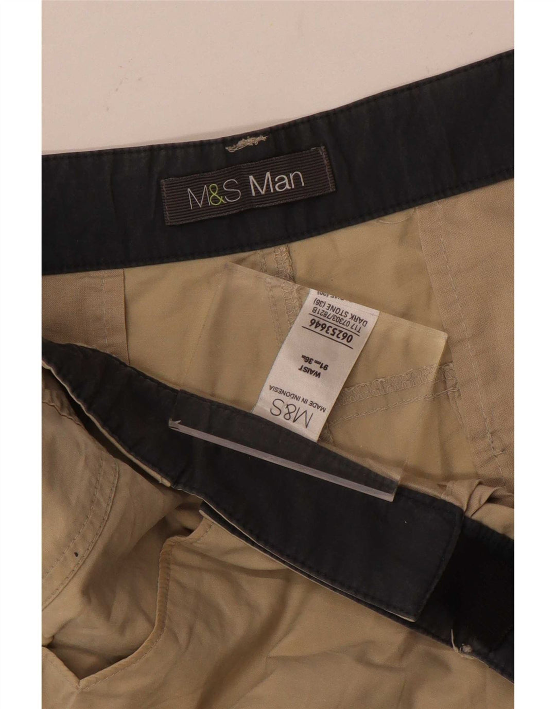 Marks & Spencer Herren Cargoshorts W36 Large Beige Baumwolle