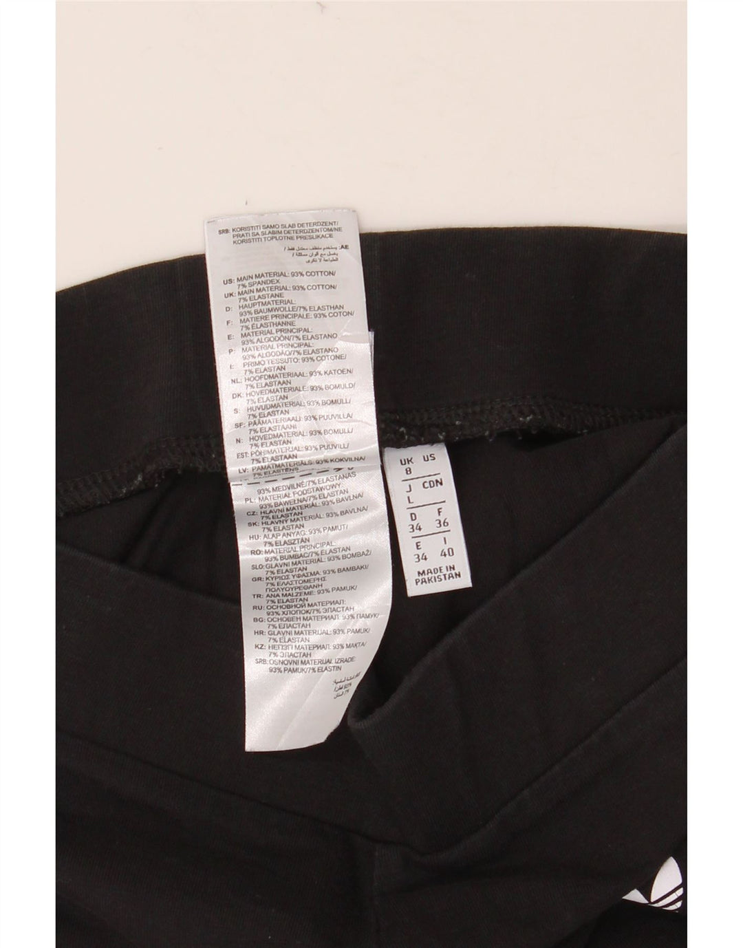 ADIDAS Damen Leggings UK 8 Small Schwarz Baumwolle