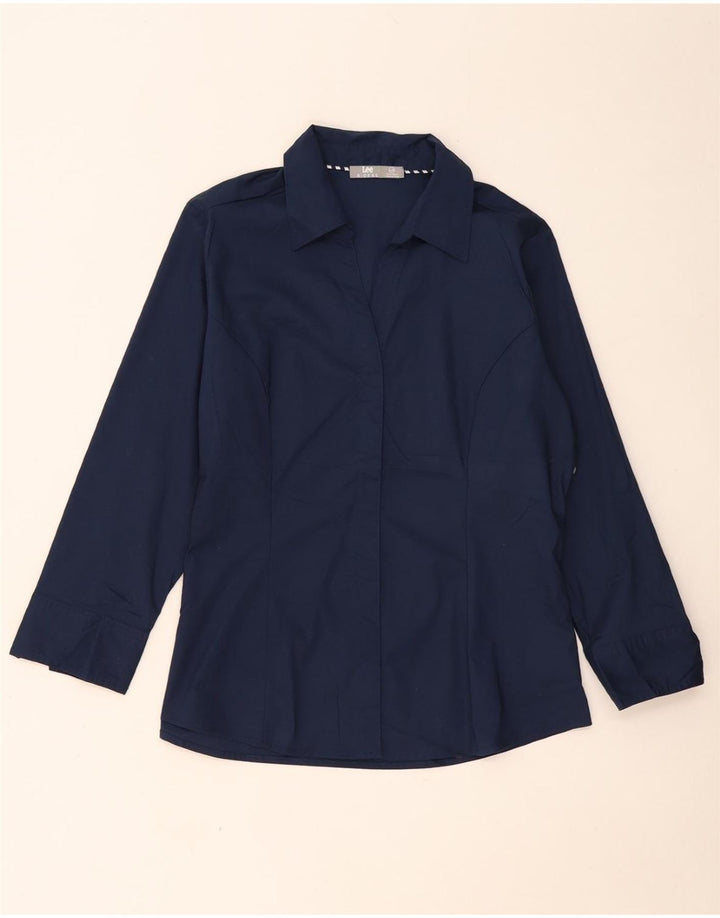 LEE Womens Riders Shirt UK 16 Große marineblaue Baumwolle