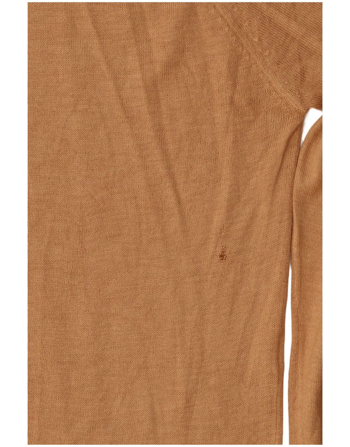 Zara Damen-Pullover mit U-Boot-Ausschnitt, Gr. 14, Mittelbeige