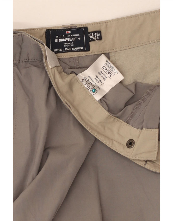 MARKS & SPENCER Gerade Herren-Cargohose W40 L31 Graues Polyamid