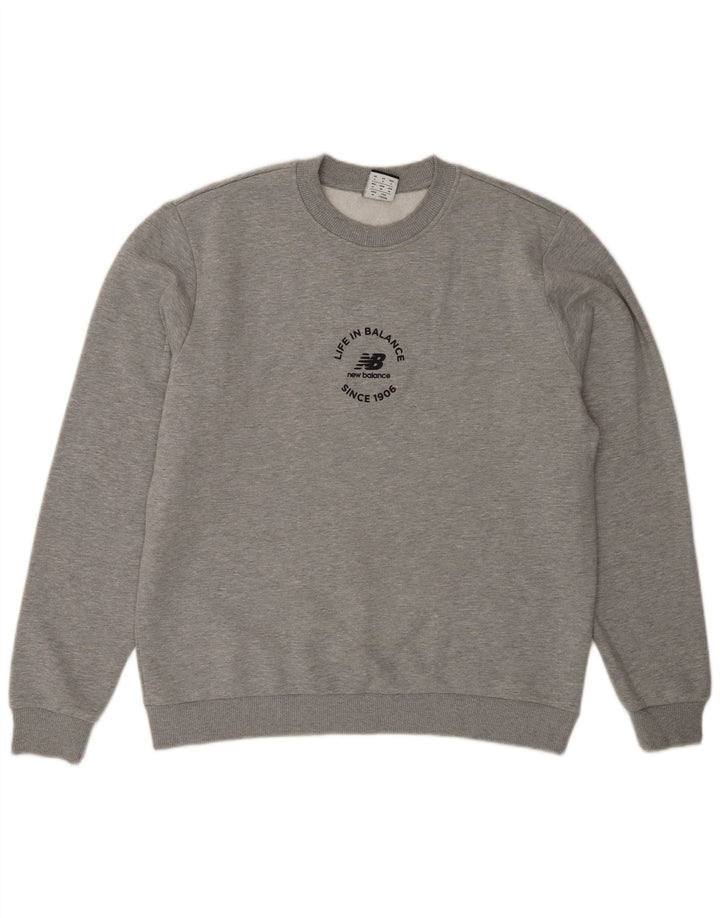 New Balance Herren-Sweatshirt mit Grafik, Größe S, Grau, Baumwolle
