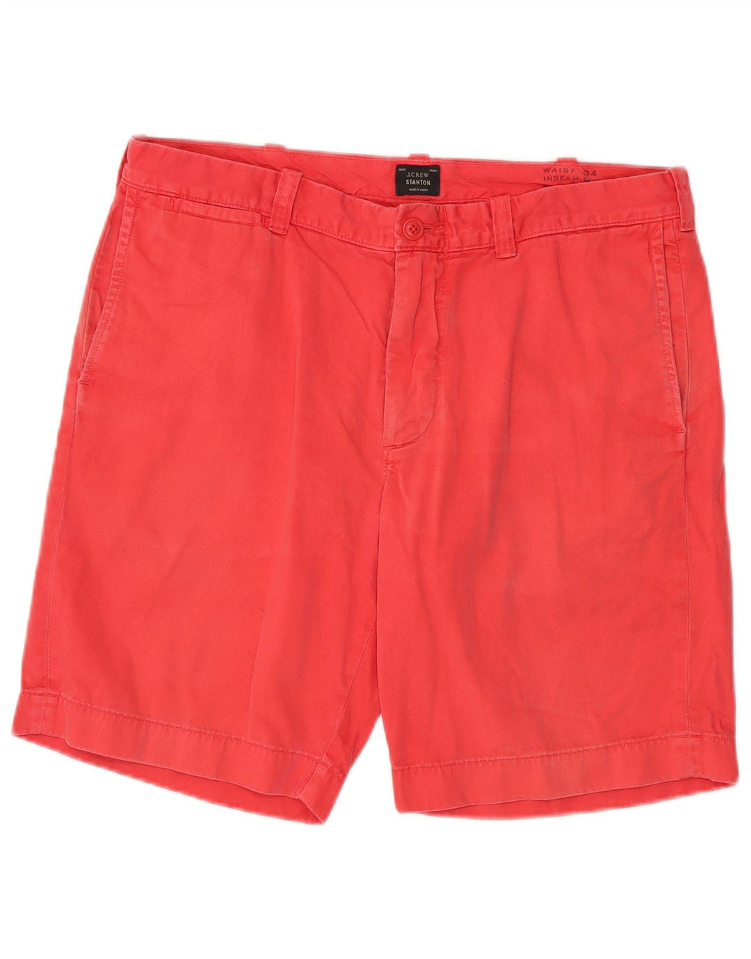 J. CREW Herren Stanton Chino Shorts W34 Große rosa Baumwolle