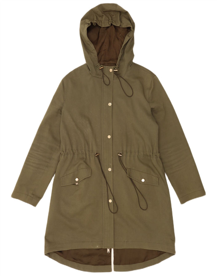 Reiss Damen Parka mit Kapuze, übergroß, Gr. 8, Khaki, Baumwolle