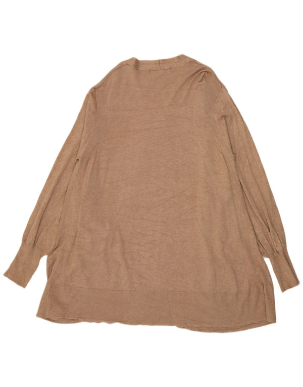 Marks & Spencer Damen Longline Open Cardigan Pullover UK 16 Large Beige