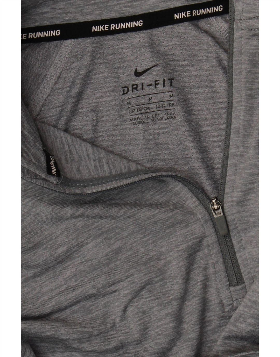Nike Dri Fit Pullover-Trainingsanzugoberteil für Jungen, 10–11 Jahre, mittelgrau meliert