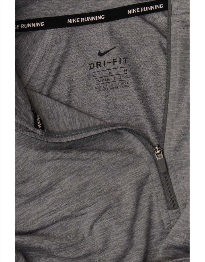 Nike Dri Fit Pullover-Trainingsanzugoberteil für Jungen, 10–11 Jahre, mittelgrau meliert