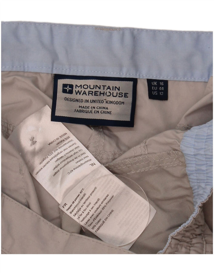 Mountain Warehouse Damen-Bermudashorts UK 16 Large W34 Beige Polyester