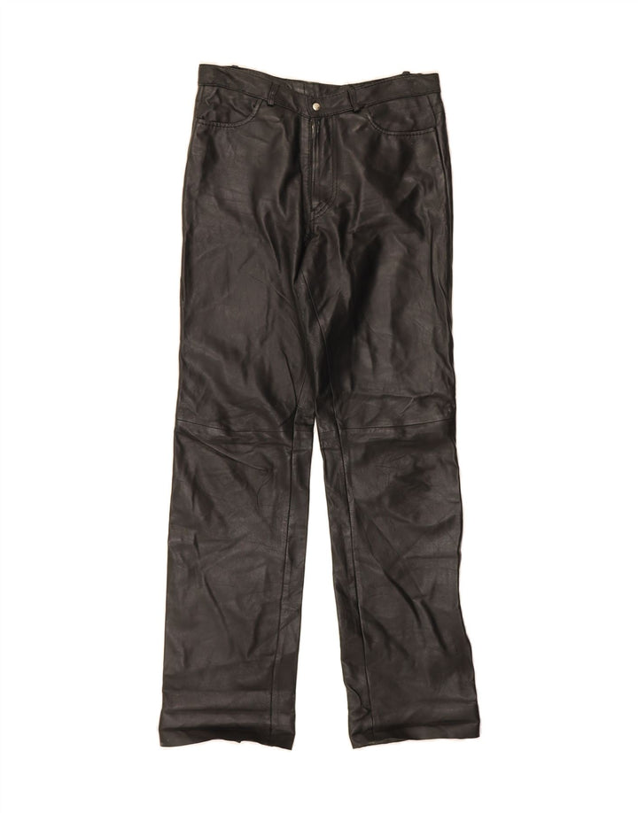 CONBIPEL Womens Leather Casual Trousers IT 40 Small W28 L32 Black Leather Vintage Conbipel and Second-Hand Conbipel from Messina Hembry 