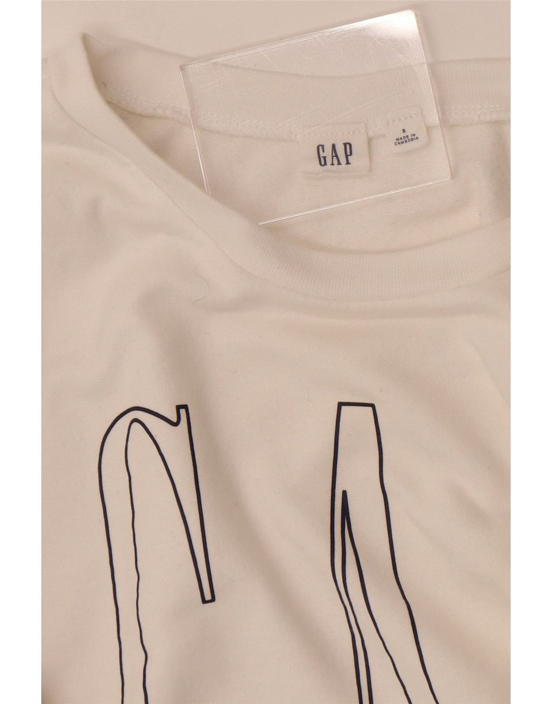 Gap Damen-Sweatshirt mit Grafik-Übergröße, Gr. 10, Größe S, Weiß