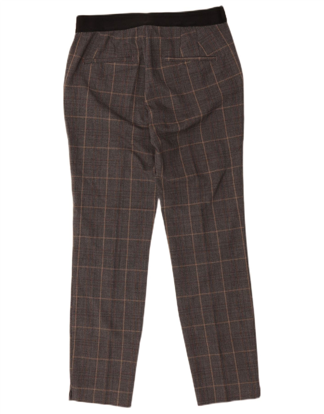 Zara Slim Chino-Hose für Damen, mittelgroß, W28, L26, grau kariertes Polyester