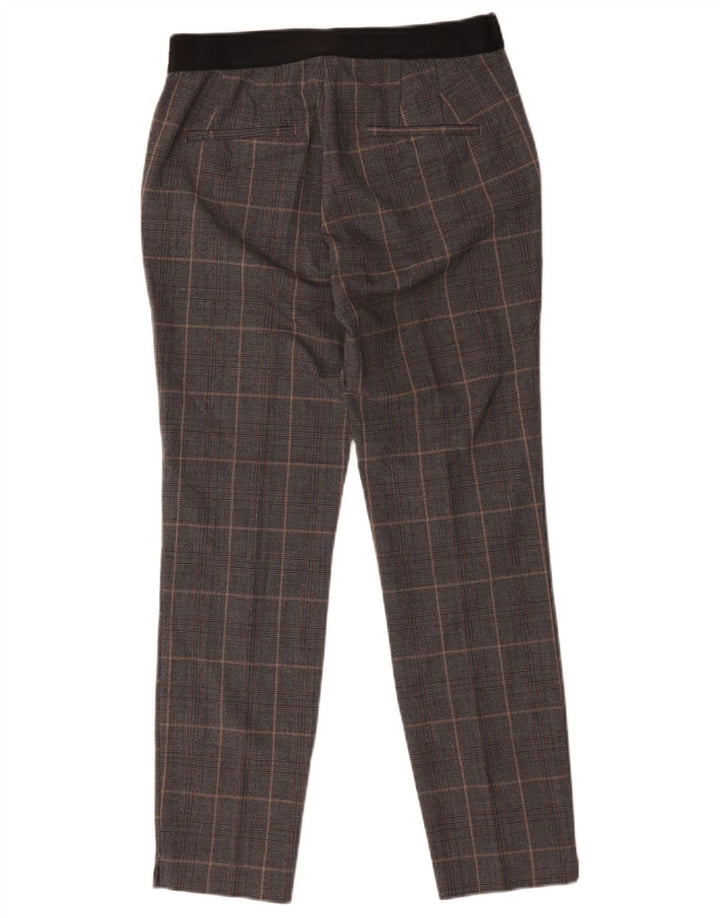 Zara Slim Chino-Hose für Damen, mittelgroß, W28, L26, grau kariertes Polyester