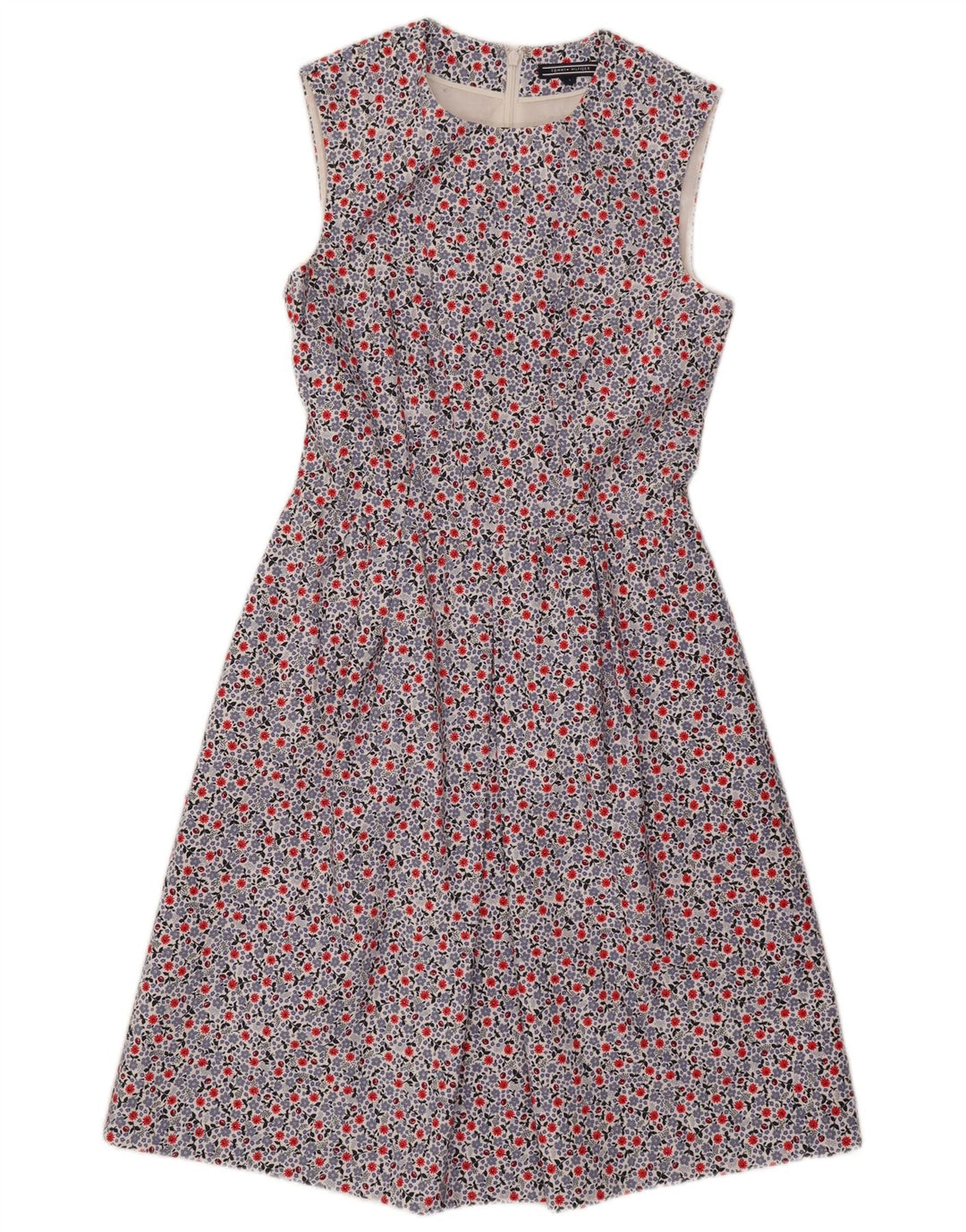 Tommy Hilfiger Damen ärmelloses A-Linien-Kleid US 4 Small Mehrfarbig