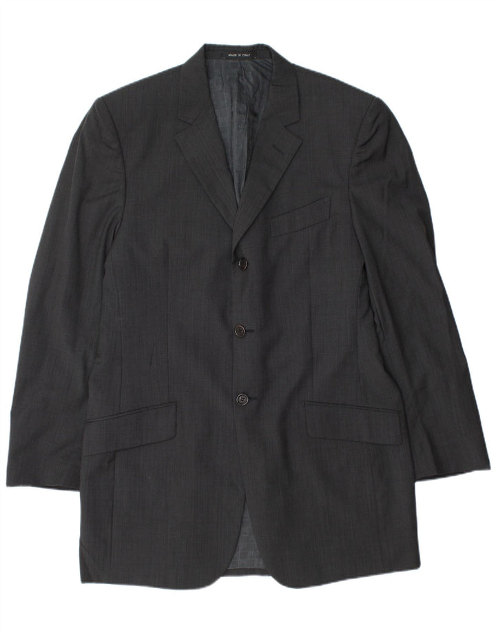 Carlo Pignatelli Herren-Blazer mit 3 Knöpfen, IT 50, große graue Schurwolle