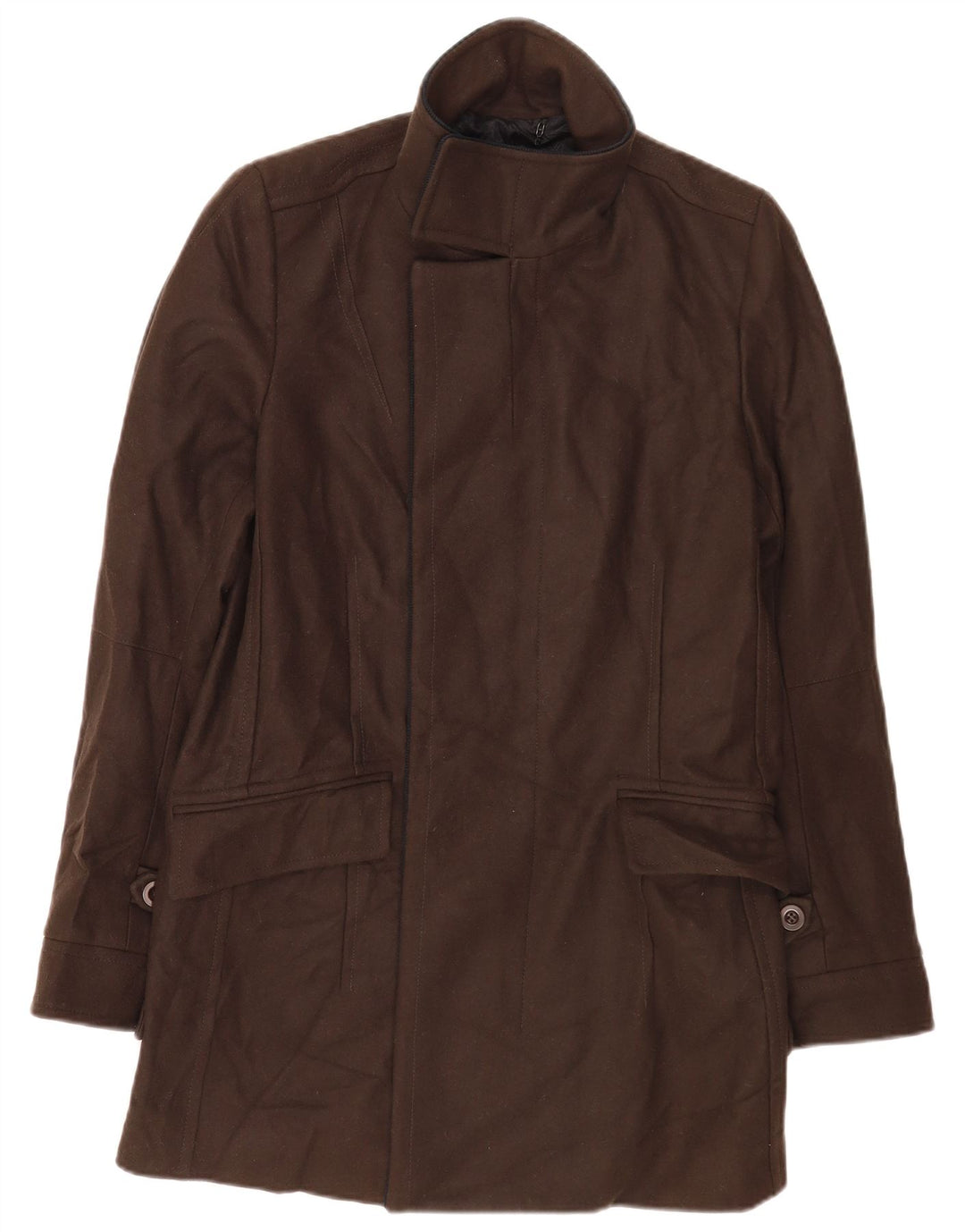 Reiss Herrenmantel UK 38 Mittelbraune Wolle